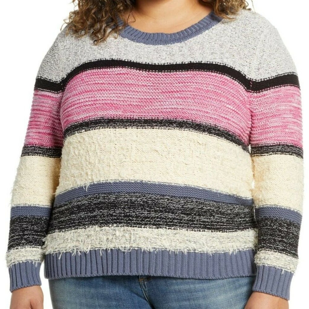 Caslon NEW Womens Multicolor Crewneck Long Sleeve